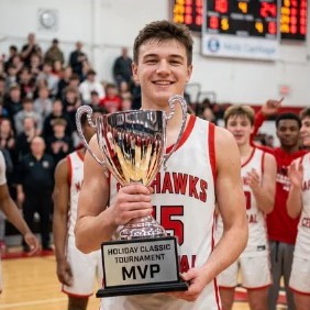Luke with the MVP trophy